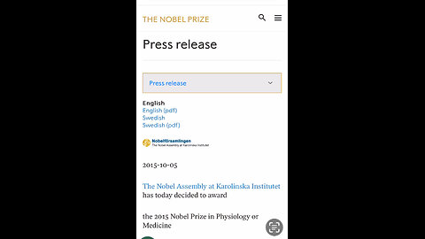 Ivermectin Was given Noble Prize In 2015