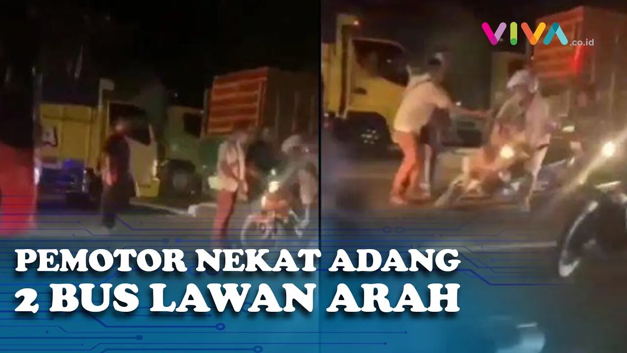 Adang Bus Lawan Arah, Pemotor Ini Malah Dapat Penganiayaan Sopir Bus Sampai Motornya Diseret