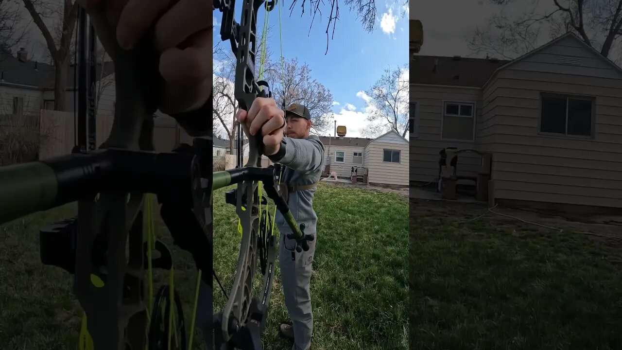 Shooting a bow with a gopro! #shorts #archery #bowhunting #archerypractice