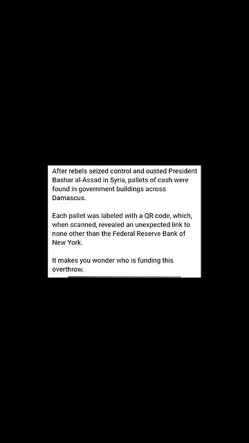 PELLETS OF CASH FOUND IN DAMASCUS ( TRACKED TO FEDERAL RESERVE)