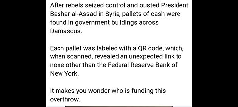 PELLETS OF CASH FOUND IN DAMASCUS ( TRACKED TO FEDERAL RESERVE)