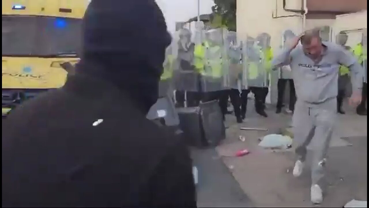 Man in Grey Tracksuit Beaten with Bricks During Southport Riots