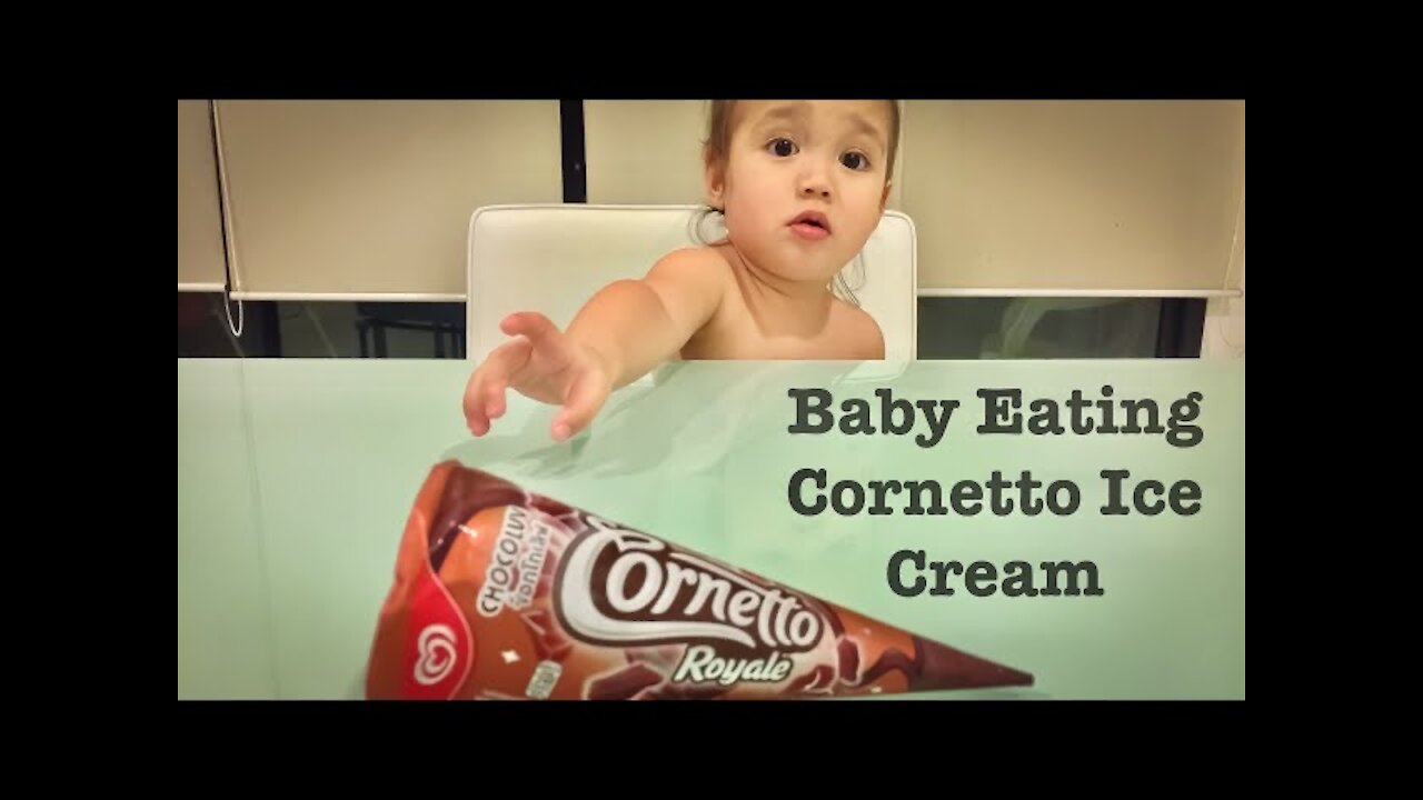 Baby Eating Cornetto Ice Cream | Mukbang