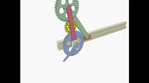 3118 Three gear slider crank mechanism 1