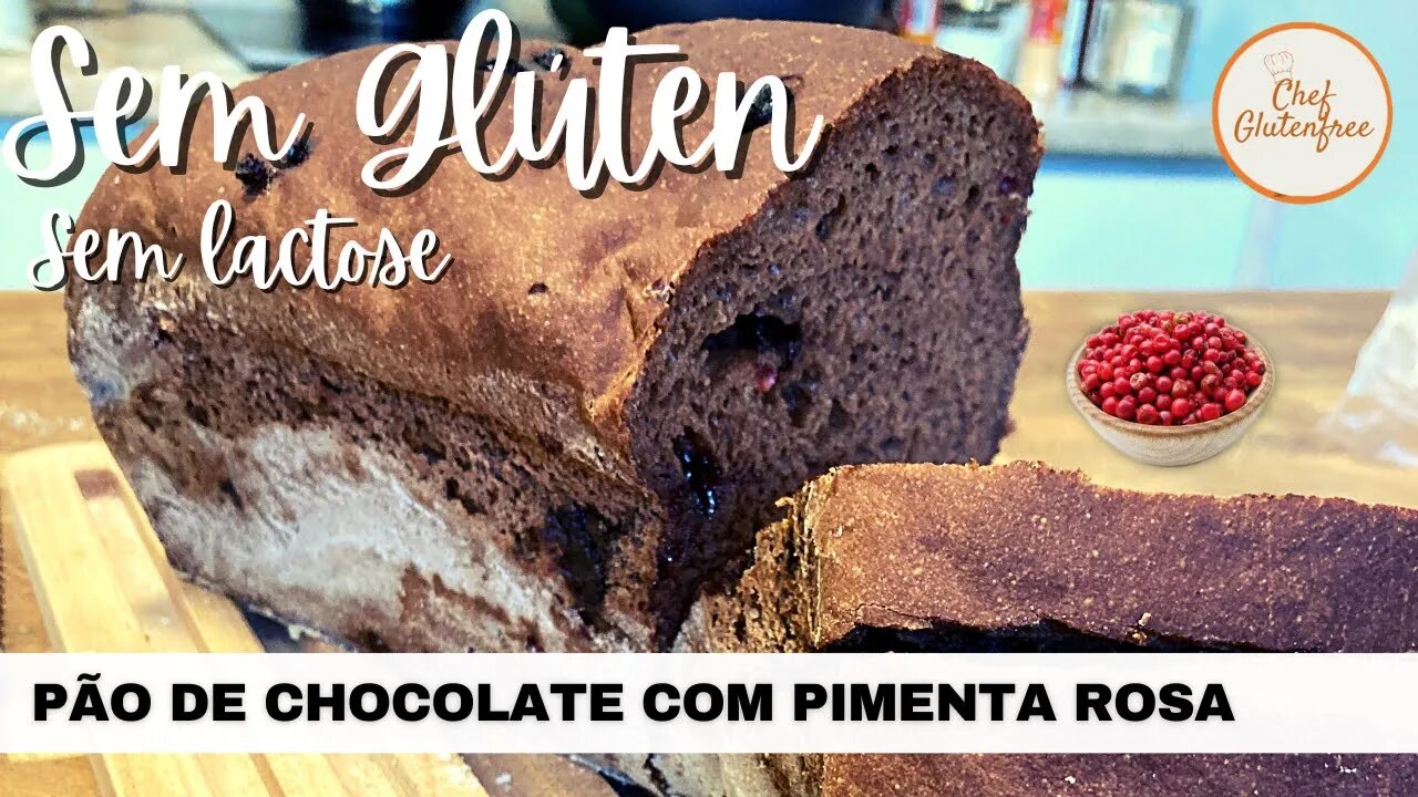 Pão de Chocolate com Pimenta Rosa - Sem Glúten e Sem Lactose