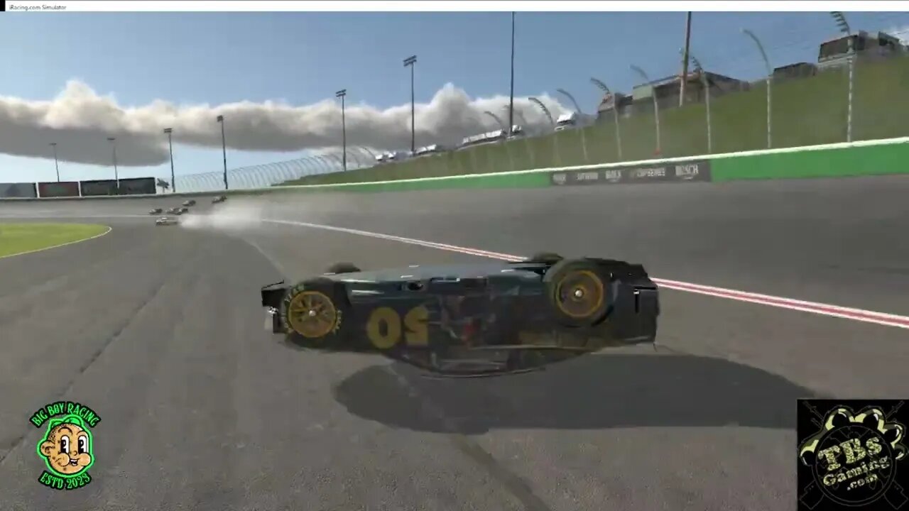 Huge wall hit That took me out of the race #iracing #simracing #nascar ##crashes #boxcar