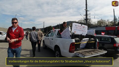 Vorbereitungen für die Befreiungsfahrt für Straßwalchen „Viva La Autocorso“