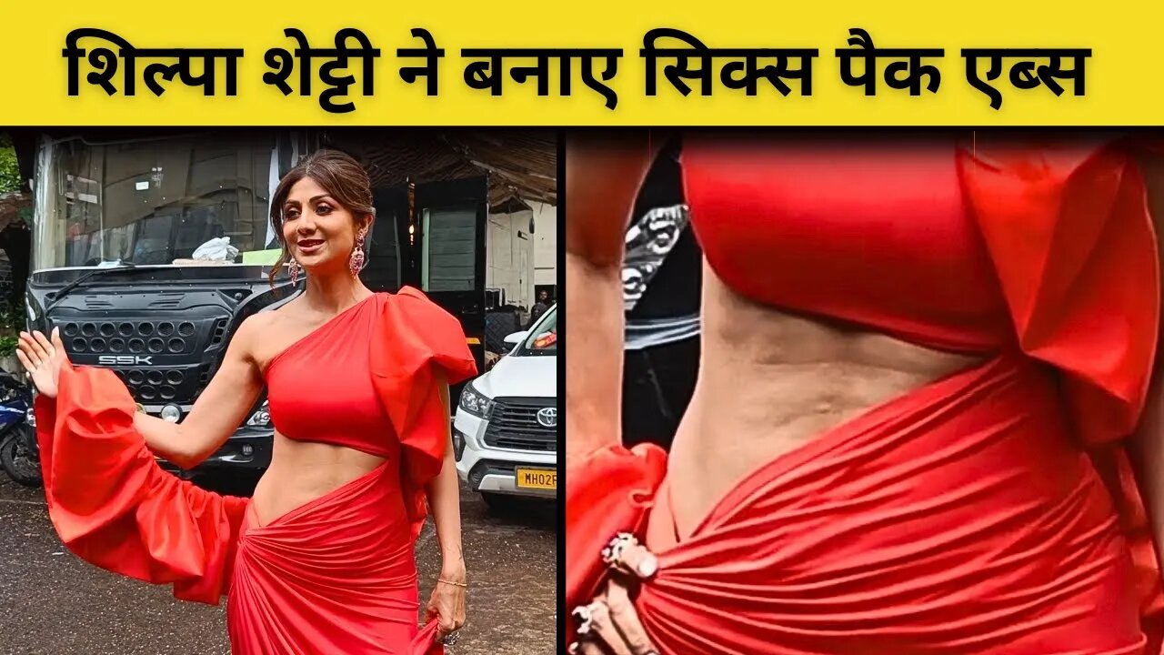 48 Age 💃 Shilpa Shetty Flaunt Her Toned Abs In Red Outfit For India’s Got Talent Shoot