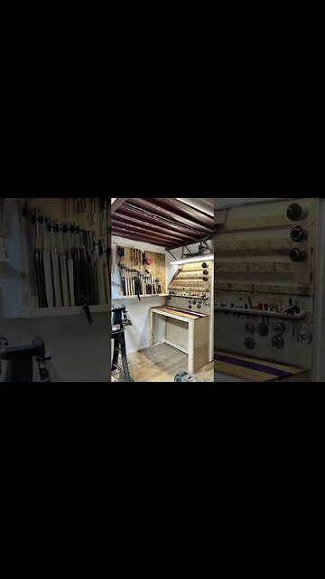 Woodturning station makeover shorts #woodworking #trending #woodturning #makeover #clean #