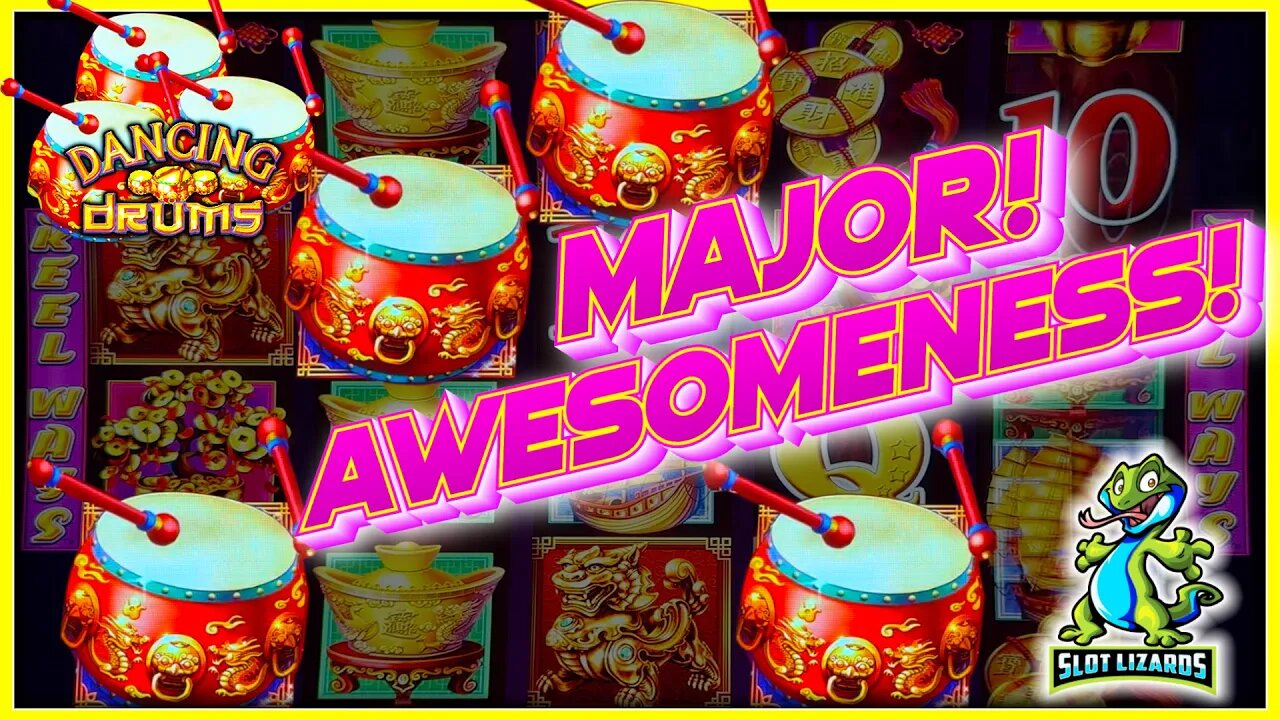 MAJOR AWESOME BETTER THAN JACKPOT! Dancing Drums Slot BONUS BONUS BONUS EPIC FUN!