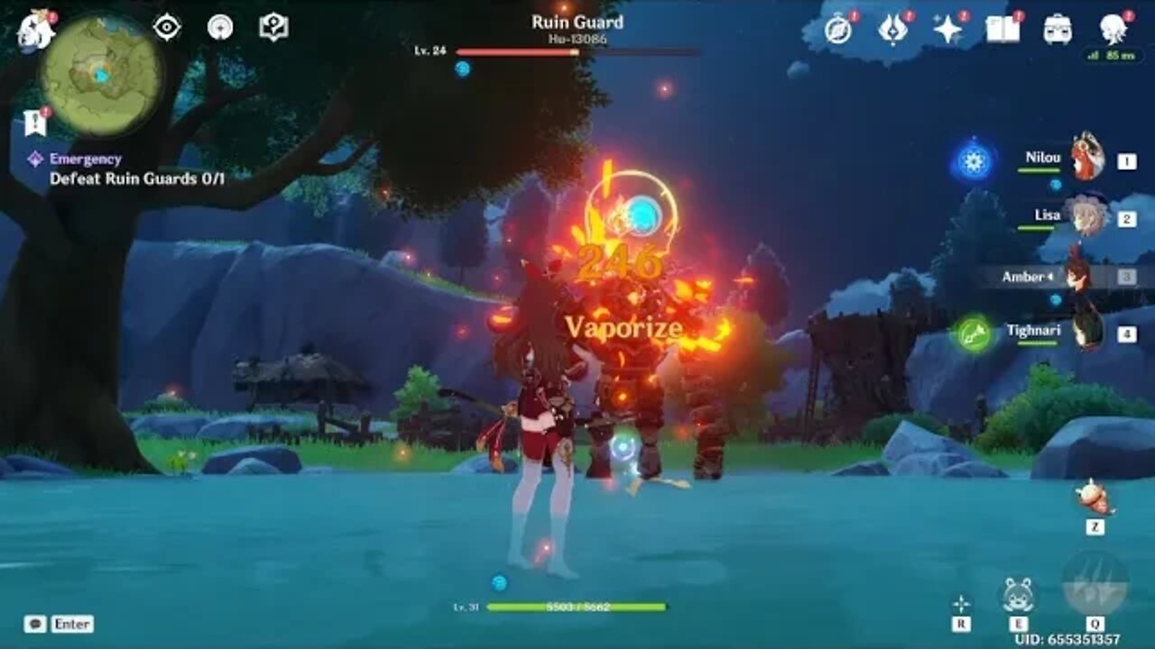 009 Genshin daily quests, keep it in the water for more damage.