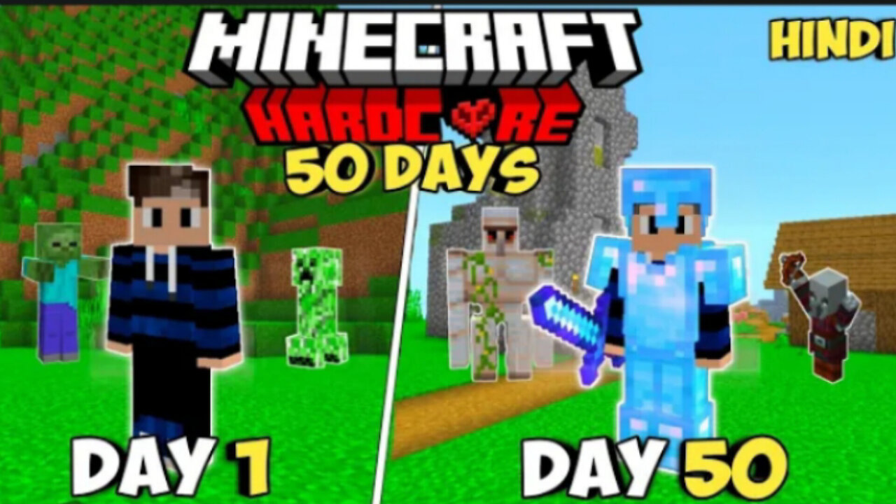 I SURVIVED 50 DAYS IN MINECRAFT PE || MINECRAFTIESGAMING