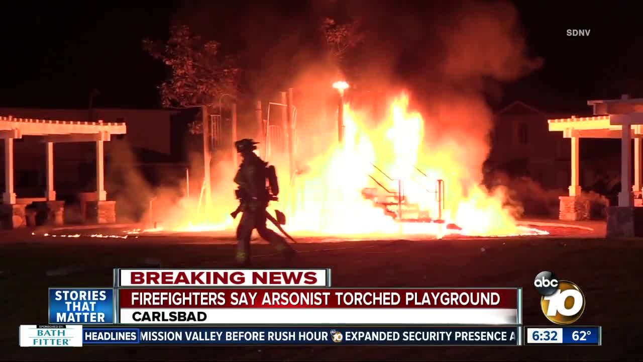 Playground near Carlsbad homes destroyed by fire