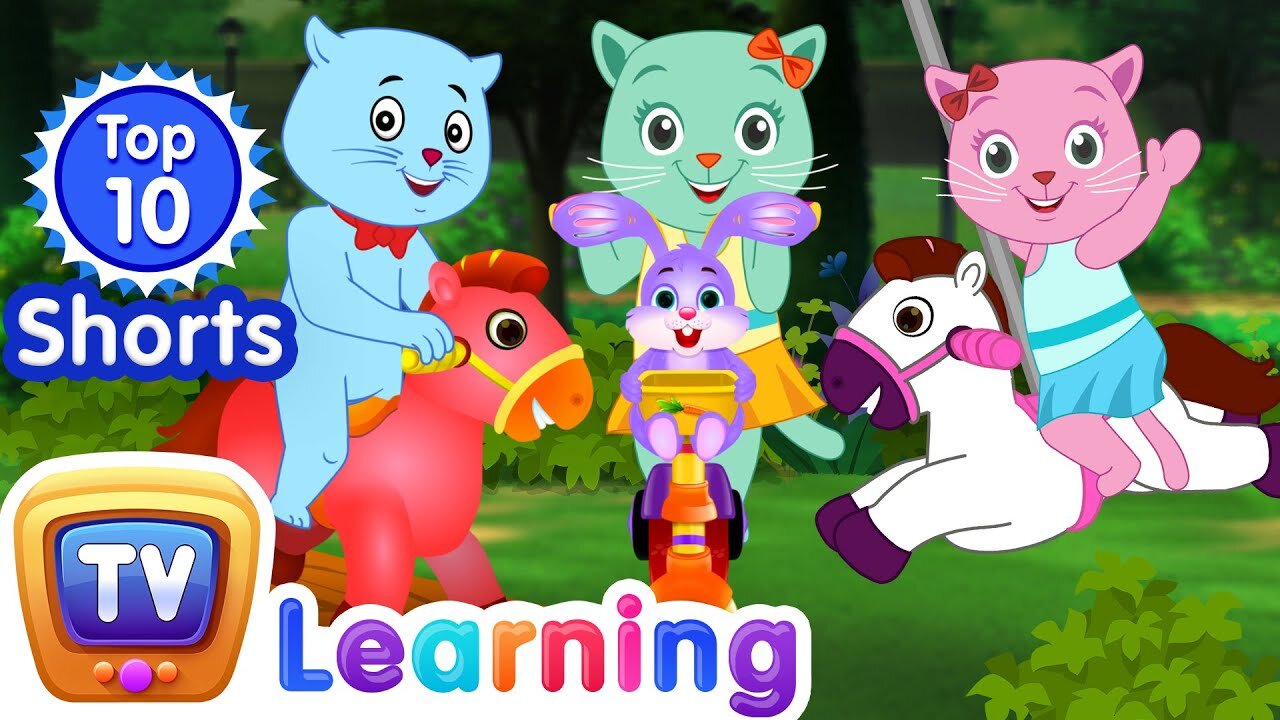 Top 10 Toddler Learning Videos for Kids - Three Little Kittens Went to the Park Song and more