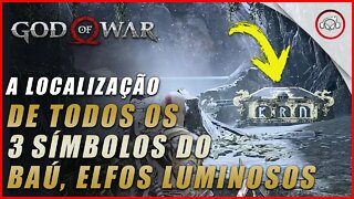 God of war, A localização de todos os 3 símbolos do baú Posto dos Elfos Luminosos | Super dica