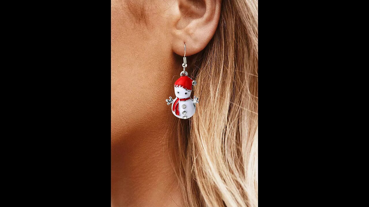 Christmas Snowman Rhinestone Cute Earrings - Women Accessories Online ⛄❄️🤶