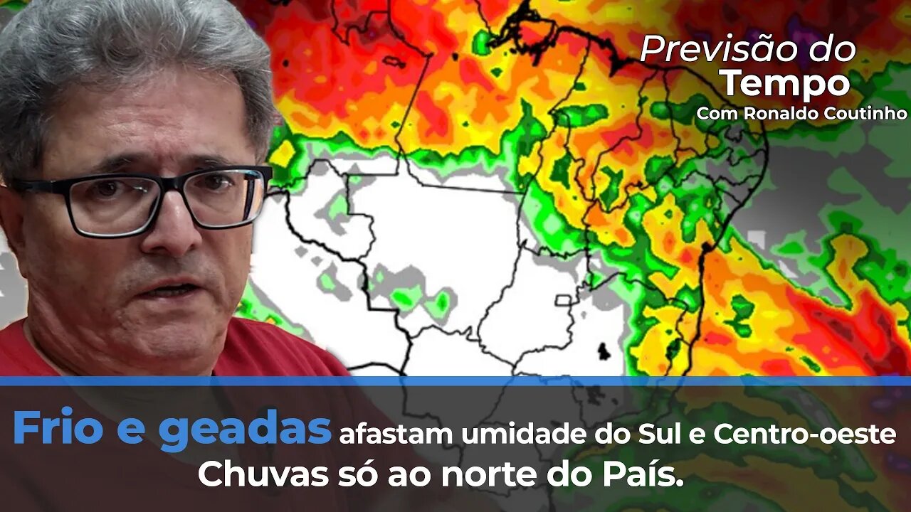 Frio e geadas afastam umidade do Sul e Centro-oeste. Chuvas só ao norte do País.