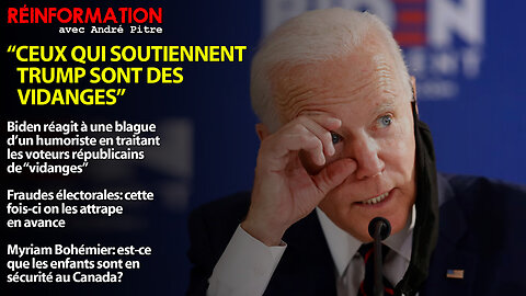 RÉINFORMATION 30/10/2024 - "CEUX QUI SOUTIENNENT TRUMP SONT DES VIDANGES" -Joe Biden