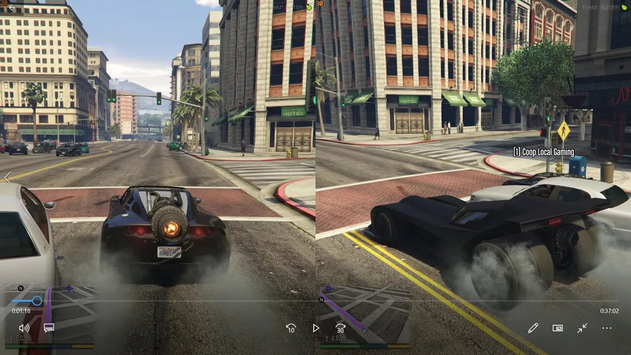 Batmobile VS Super Truster Car - GTA V Splitscreen in 2023