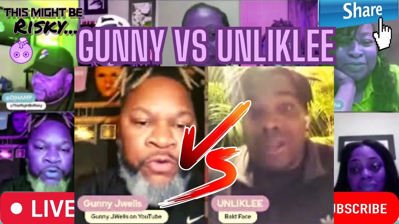 GUNNY VS UNLIKELEE!!! GUNNY GETS CALLED BAGEL THIGHS, UNLIKELEE GETS CALLED A SIMP AND A LAME! CRAZY