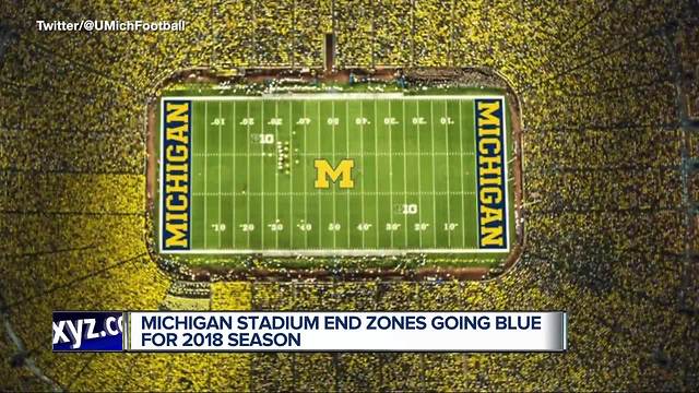 Michigan Stadium end zones going blue for 2018