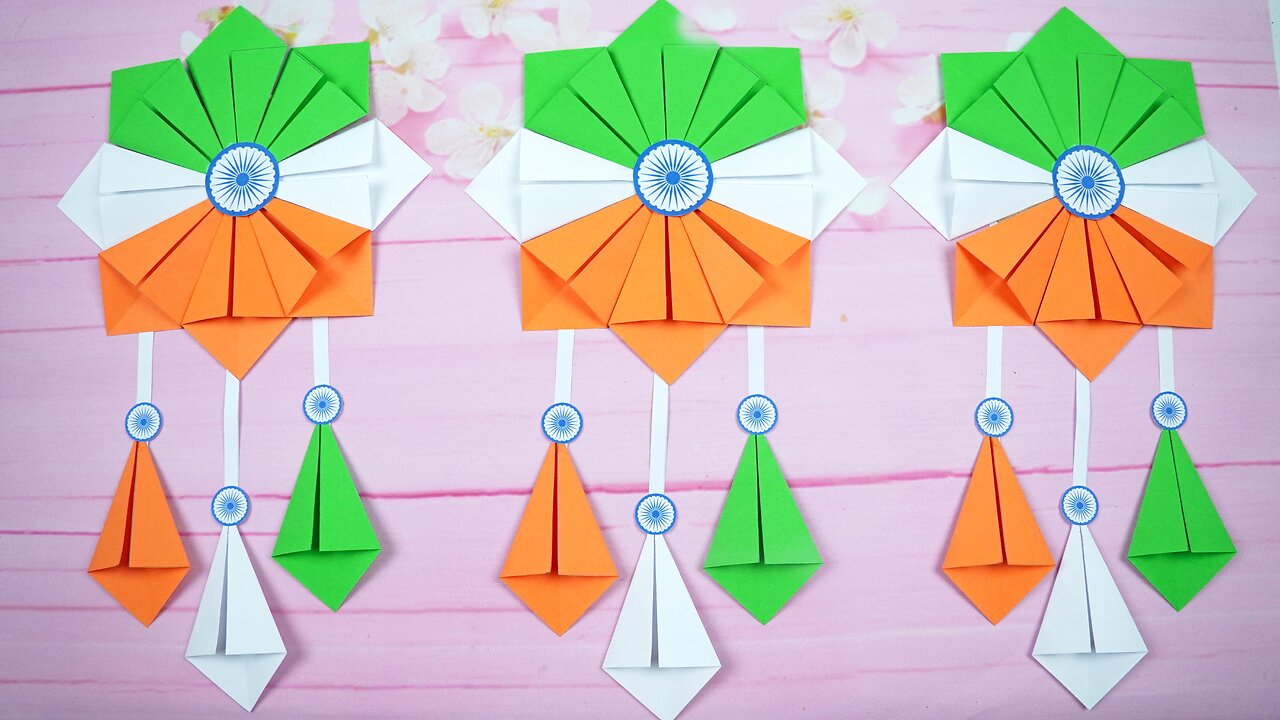 Tricolor Wall Hanging Making/Independence Day Crafts/Republic Day Crafts/Paper Things Easy