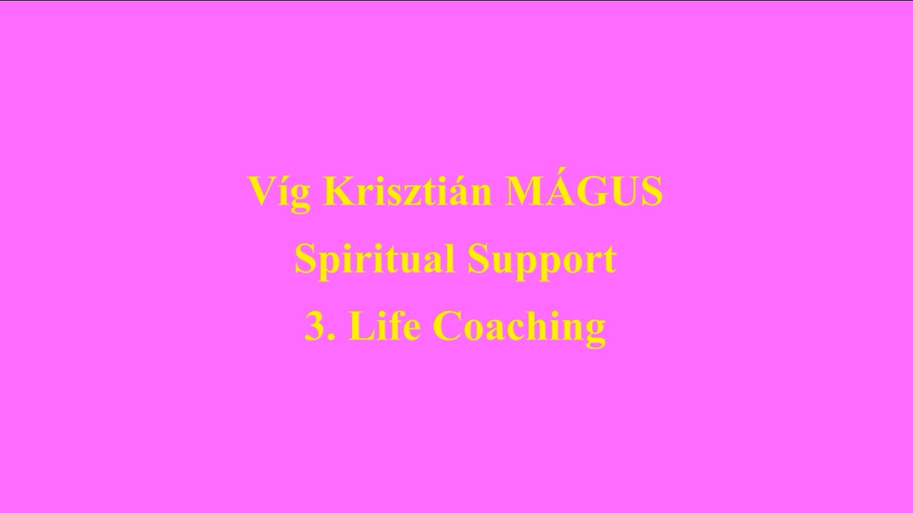 Vig Krisztian MAGUS 5. Spiritual Support 3. LIfe Coaching