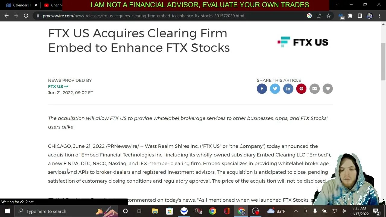 FTX owns who ? that is in bed with FINRA, DTC, NSCC, Nasdaq, and the IEX member clearing firm