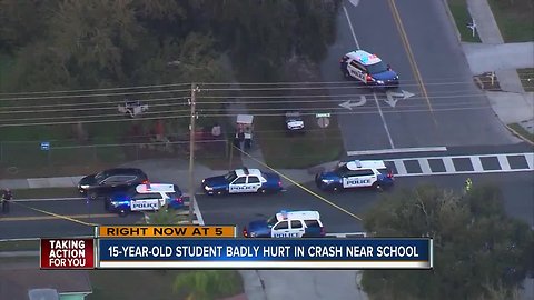 Teen airlifted to hospital after being struck by vehicle while walking to school in New Port Richey