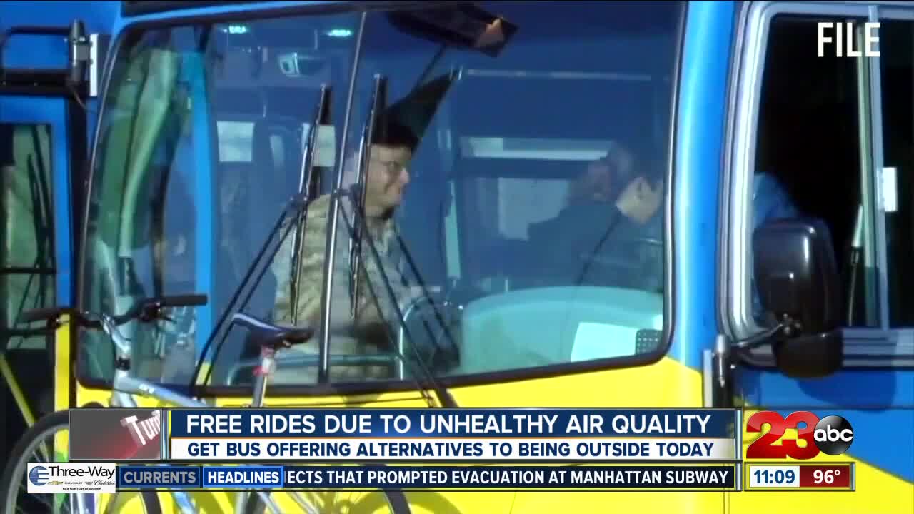 Free bus rides due to unhealthy air quality