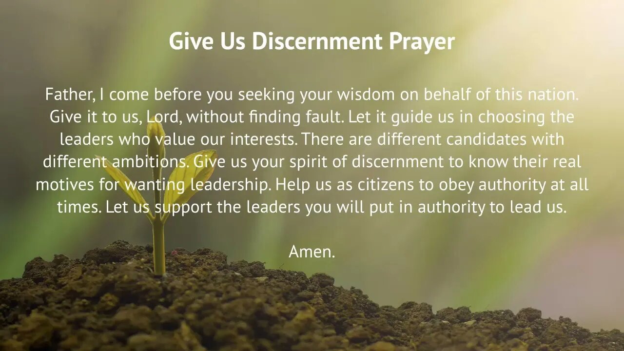 Give Us Discernment Prayer (Prayer for Election)