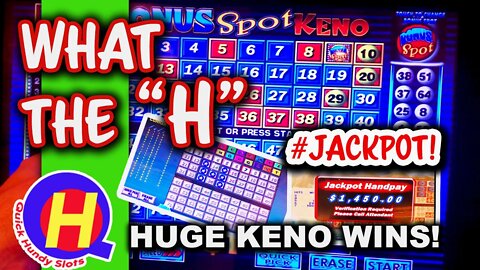 High-Limit KENO JACKPOT! Plus, Huge Bonus Spot KENO Win and Multicard "H" Pattern! #KENONATION