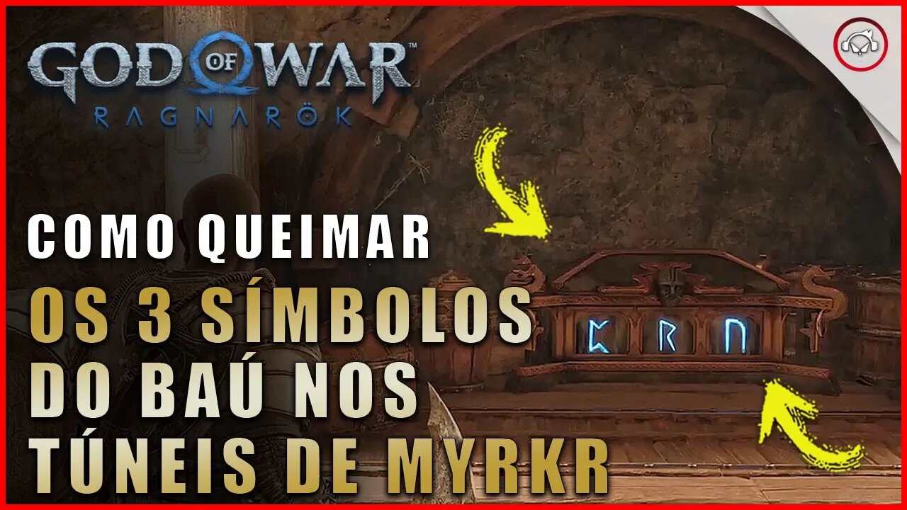 God of war Ragnarok, Como queimar os 3 símbolos do baú nos Túneis de Myrkr | Super dica