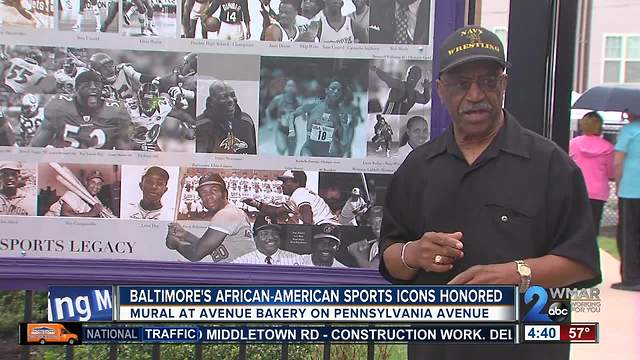 Mural honors Baltimore's African-American sports icons