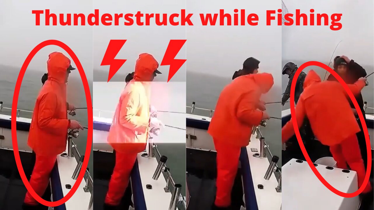 This man struck by Thunder while Fishing in ocean - RECORDED LIVE!!