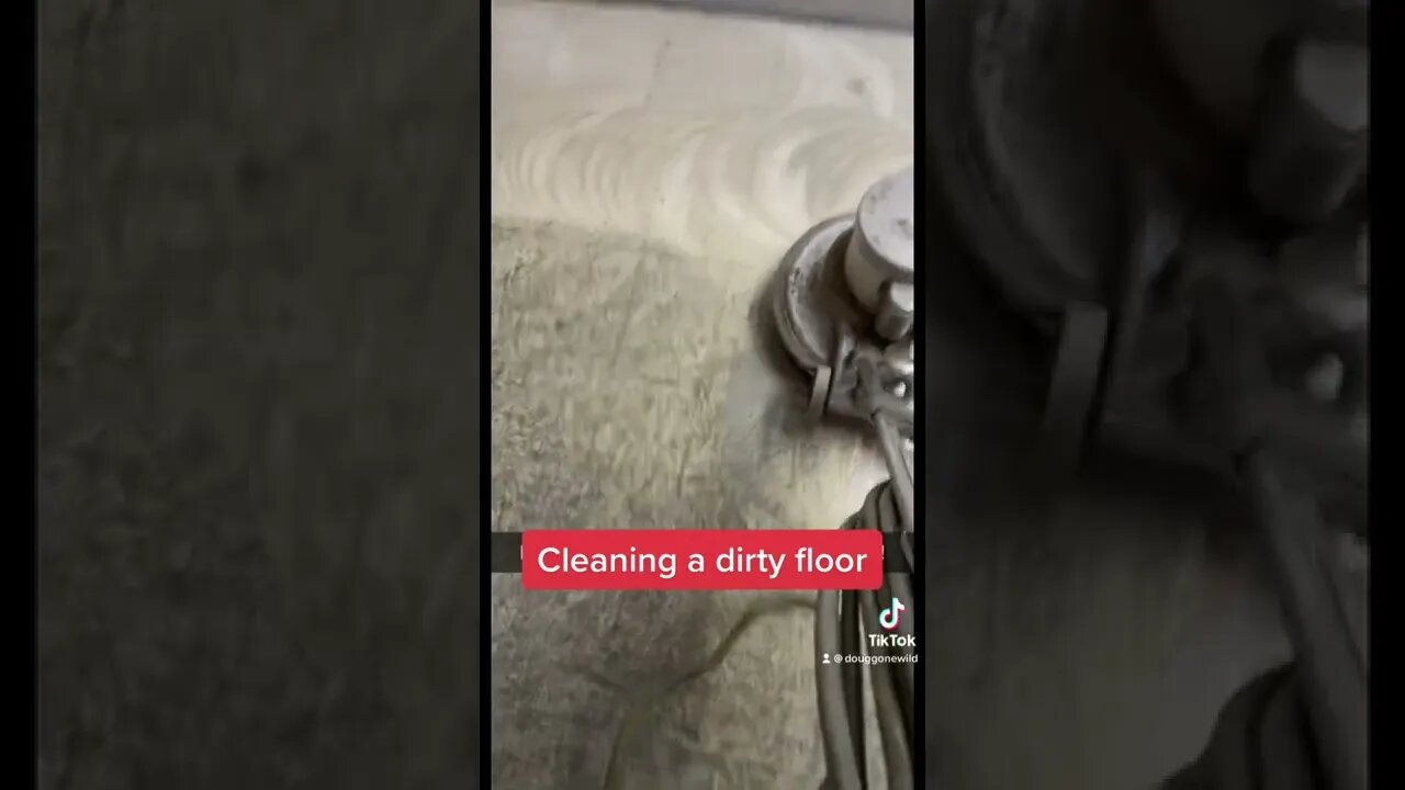 Cleaning a dirty floor with a buffer #cleaning