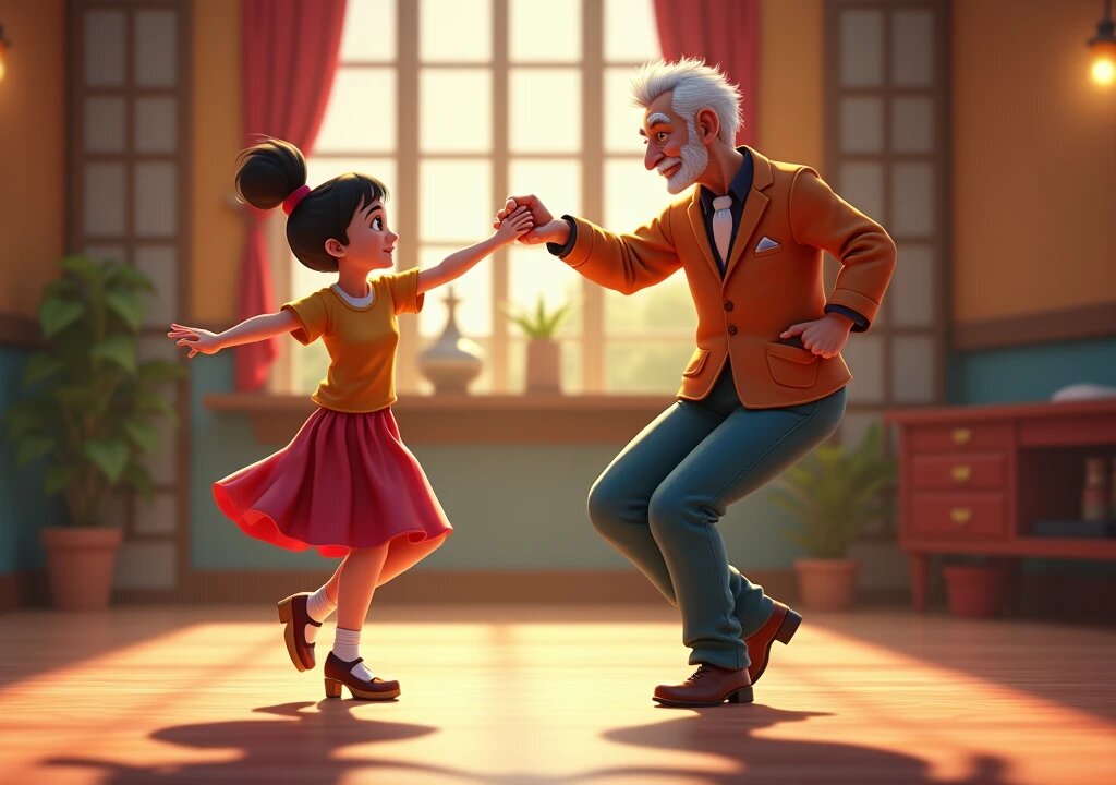 7 years old me showing how i learned to dance VS Grandpa