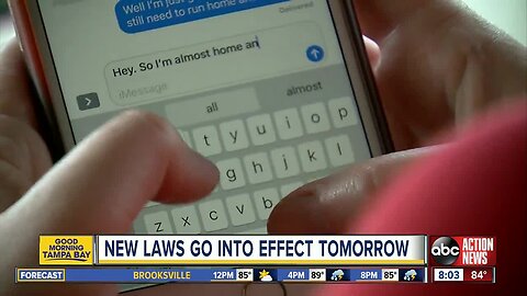 Texting while driving and several other new laws go into effect Monday