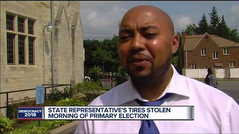 Candidate for state representative in Michigan goes to vote, finds all 4 of his tires goneoi