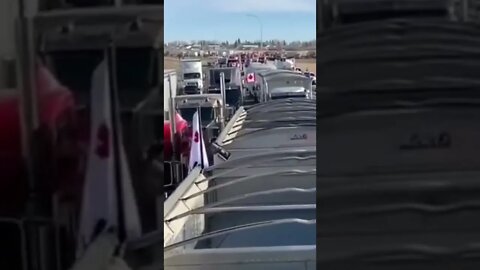 #FreedomConvoy Blocking The US-#Canada border crossing in #Coutts #Alberta #shorts