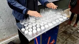 La musique de Harry Potter jouée avec des verres de vin