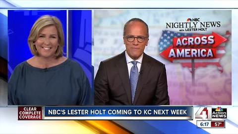 NBC's Lester Holt coming to KC next week