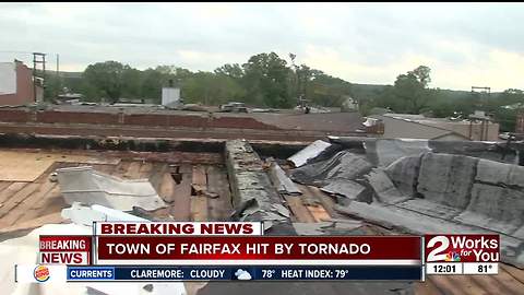 Tornado hits town of Fairfax