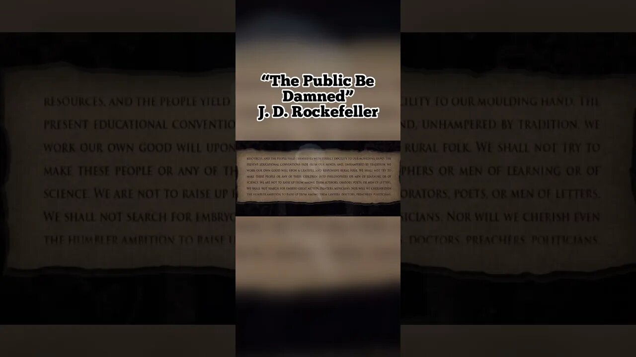 Planned Education, The Rockefeller Foundation (RE UPLOAD) #rockefeller #americanhistory #education