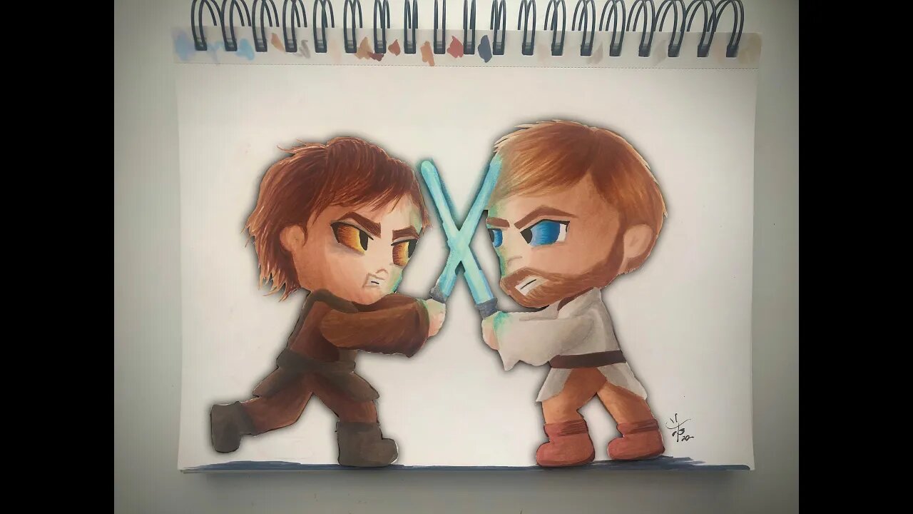 Anakin vs Obi-Wan Part 2 #shorts #starwars #kenobi #copicmarker #artwork