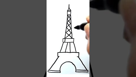 How to draw and paint Eiffel Tower France #shorts