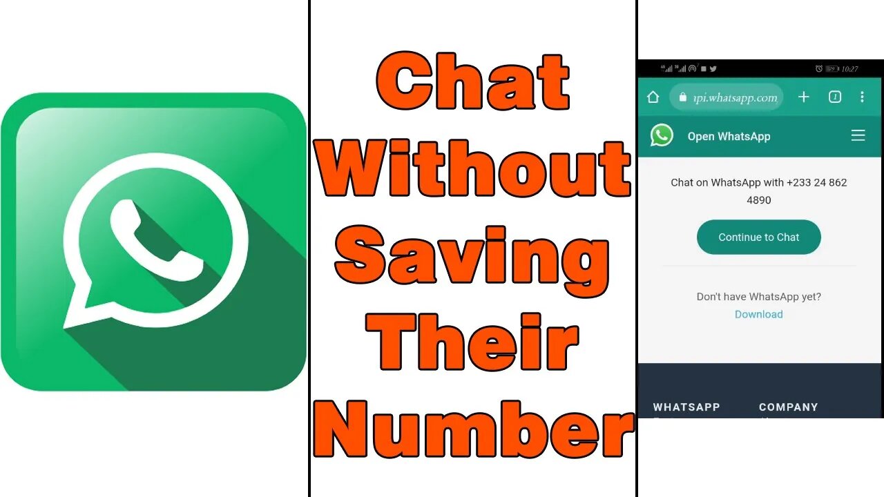 How to send WhatsApp message to unsaved number