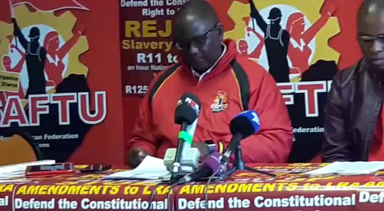 Saftu accuses labour dept of sidelining its representations on minimum wage (7D3)