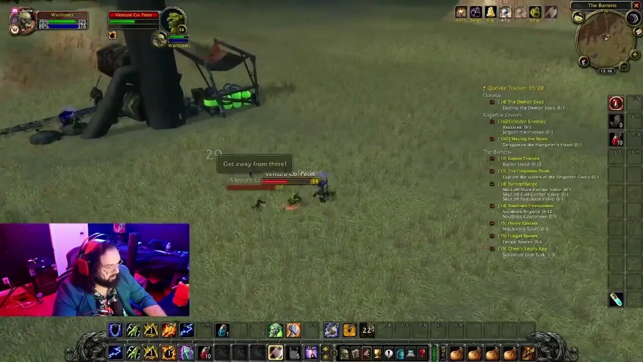 WORLD OF WARCRAFT HARD CORE CLASSIC! LEVEL 14 SHAMAN CLOSE CALL!