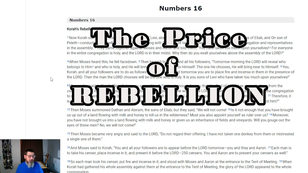 Don't you KNOW? Questions are NOT ALLOWED! Numbers 16-19